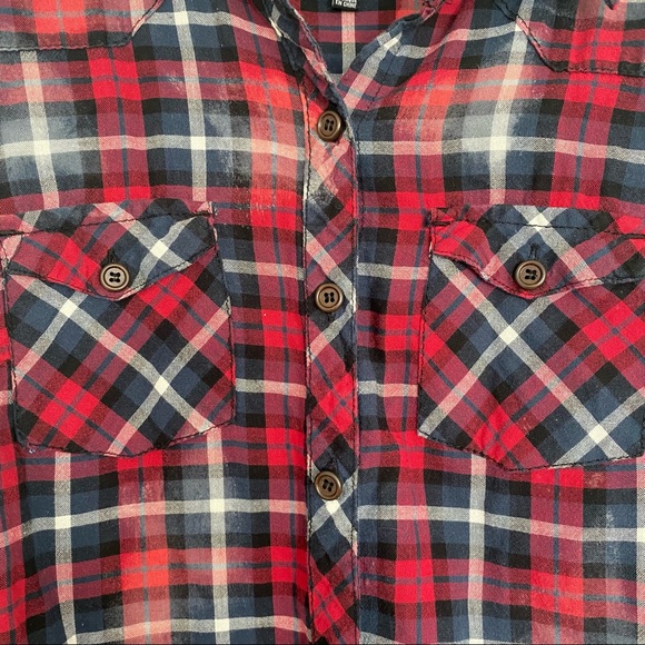 SWS | Distressed Red Plaid Button Up - Picture 4 of 12